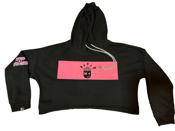 Fiend 4 Dopeness Hard Headed Bling Crop Top Hoodie