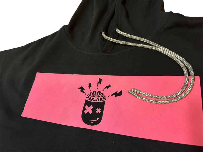 Fiend 4 Dopeness Hard Headed Bling Crop Top Hoodie